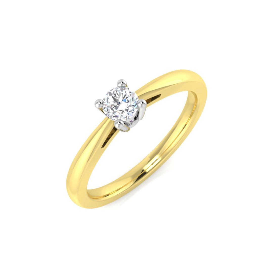 9ct Two-Tone Gold 0.24ct J SI1 Diamond Ring