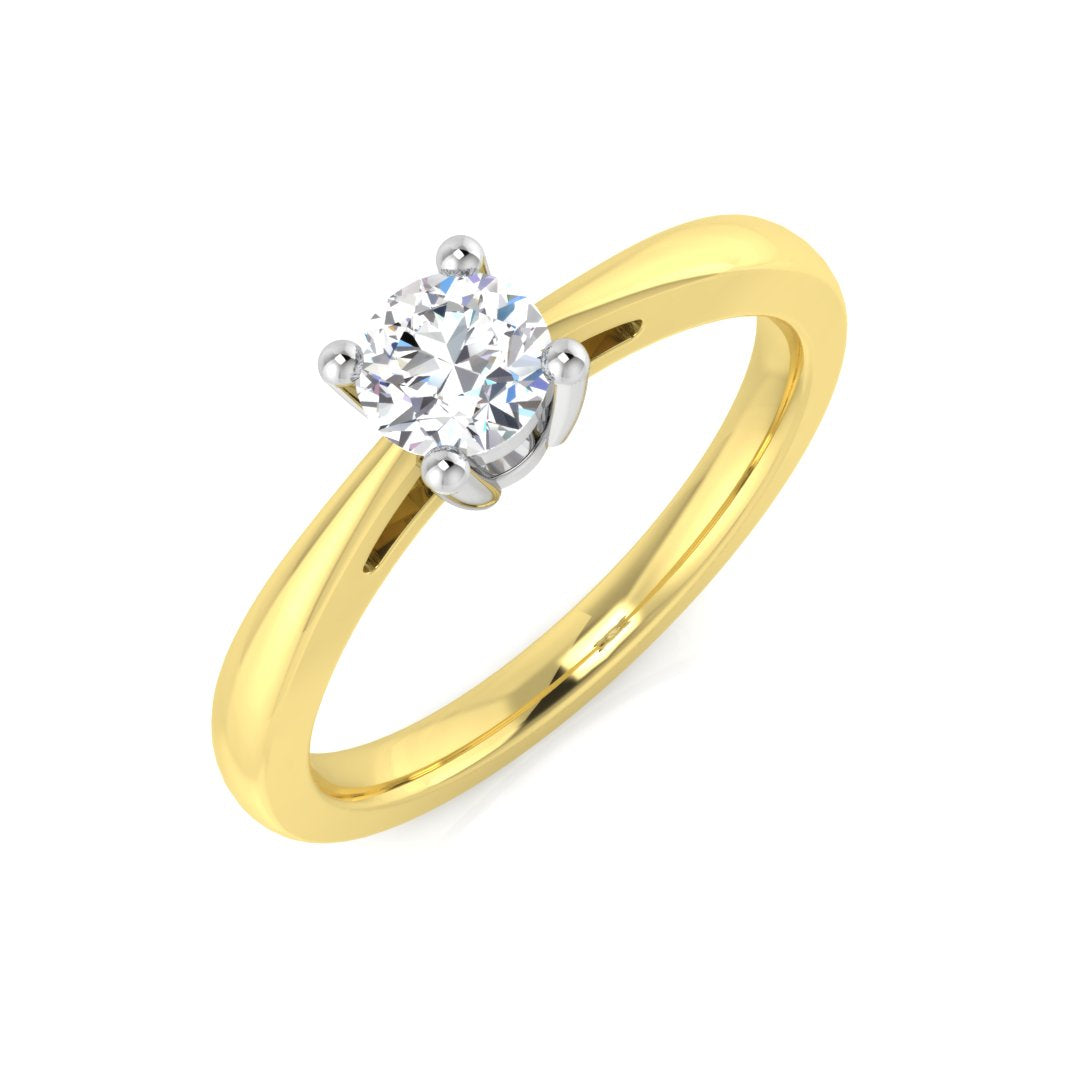 18ct Two-Tone Gold 0.34ct J SI1 Diamond Ring