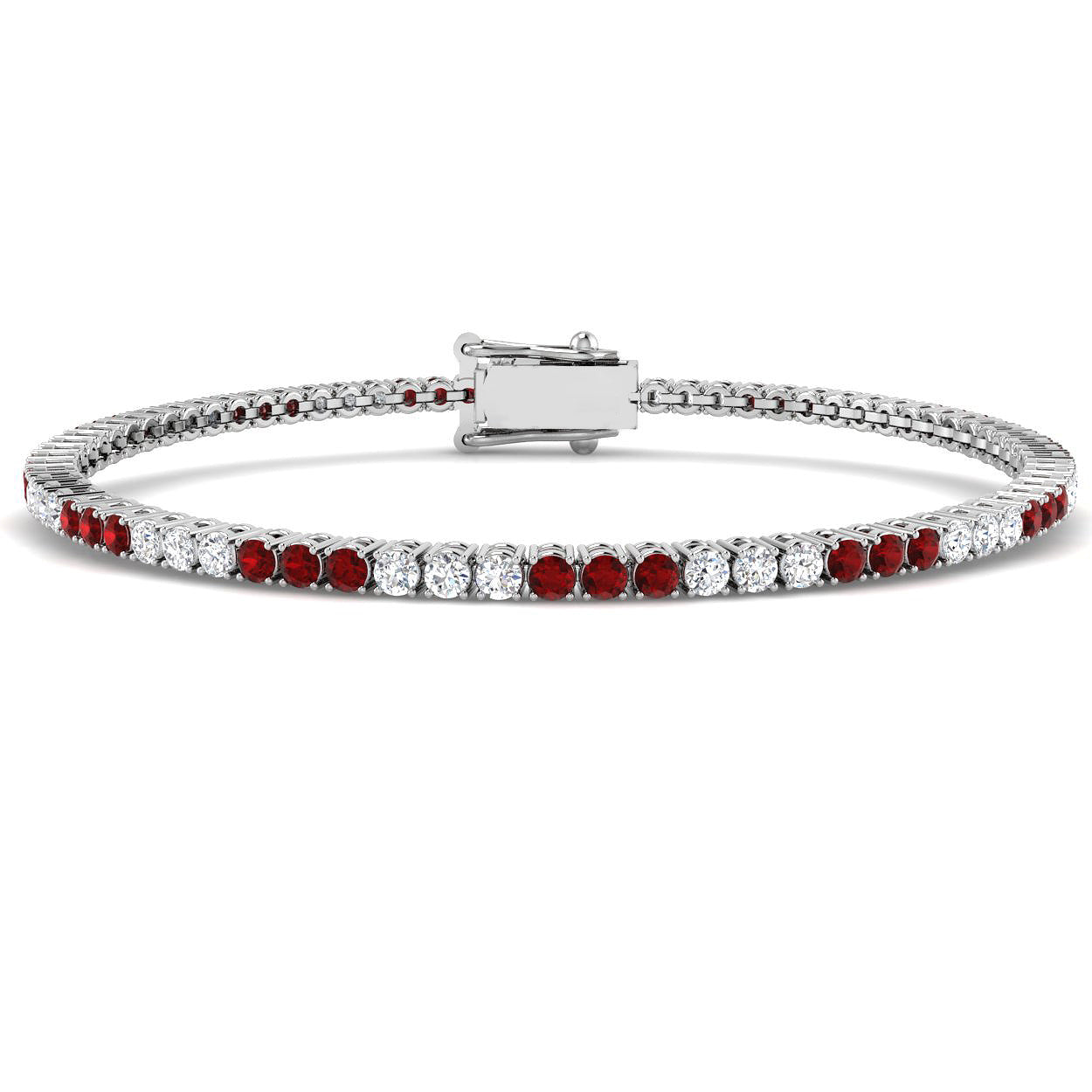 18ct White Gold 2.53ct Ruby Bracelet