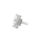 5.00ct Lab Grown Baguette Cut Diamond Engagement Ring Claw Set In Platinum