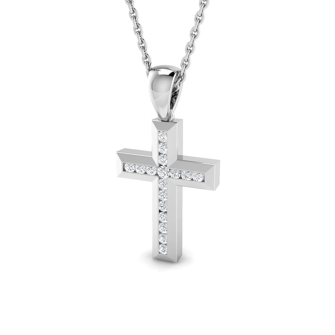 9ct White Gold 0.14ct G I1 Diamond Pendant