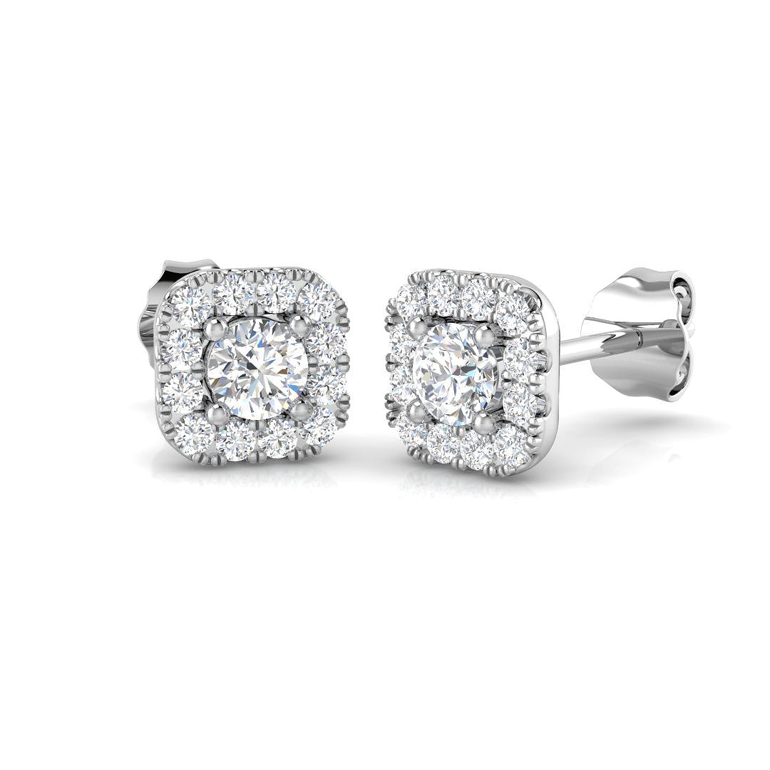 9ct White Gold 0.50ct Laboratory Grown CVD Earrings