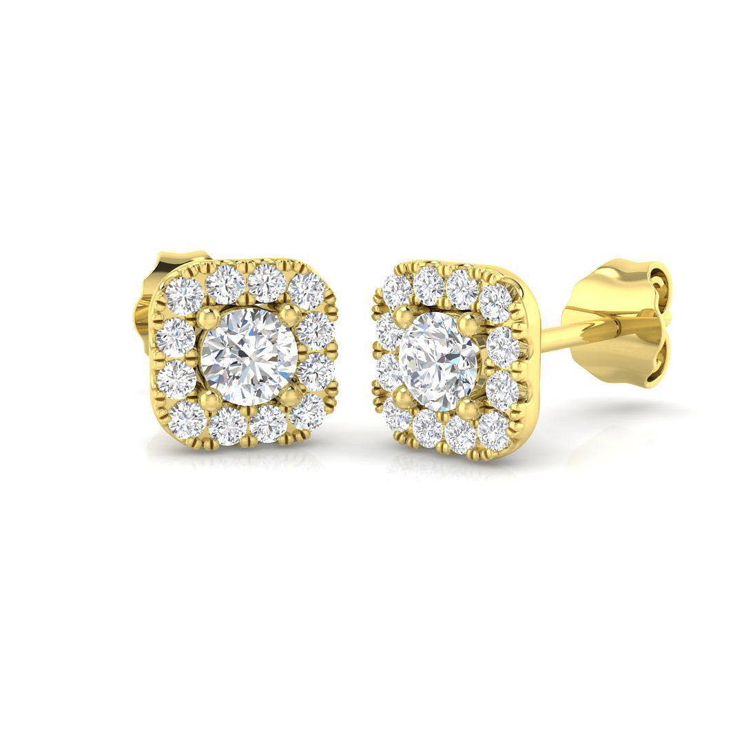 9ct Yellow Gold 0.50ct Laboratory Grown CVD Earrings