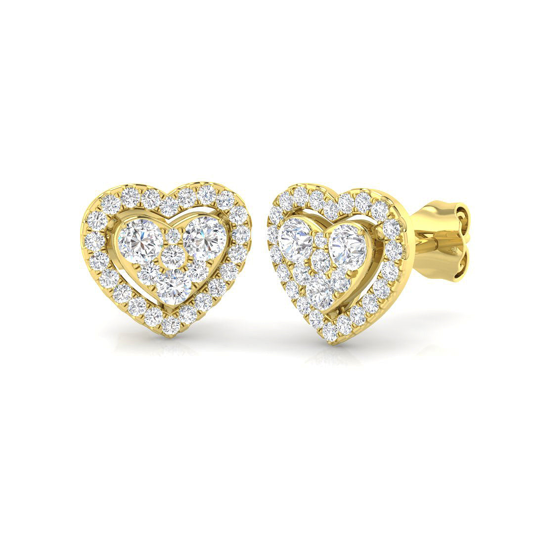 9ct Yellow Gold 0.63ct Laboratory Grown CVD Earrings