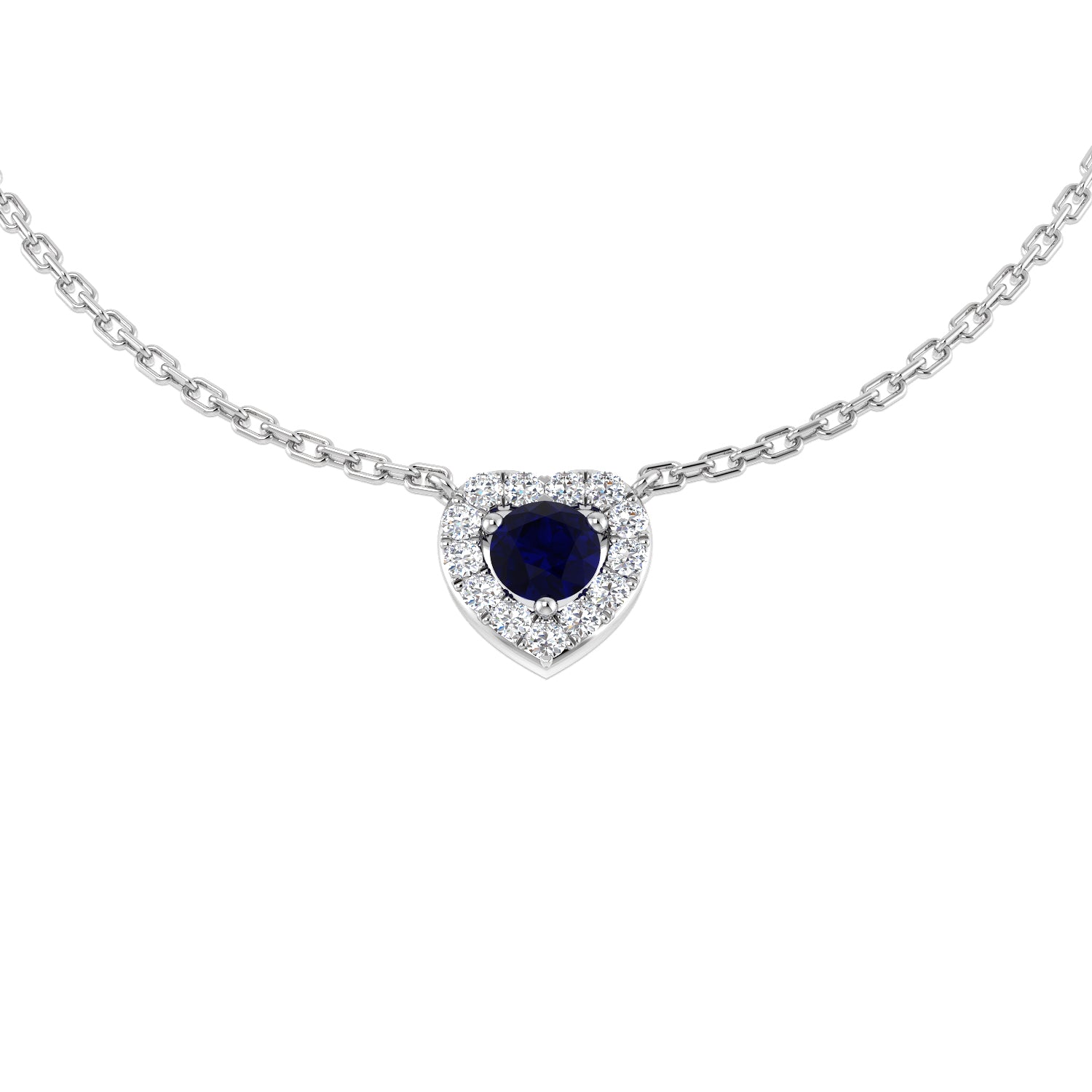 18ct White Gold 0.30ct Blue Sapphire Necklace
