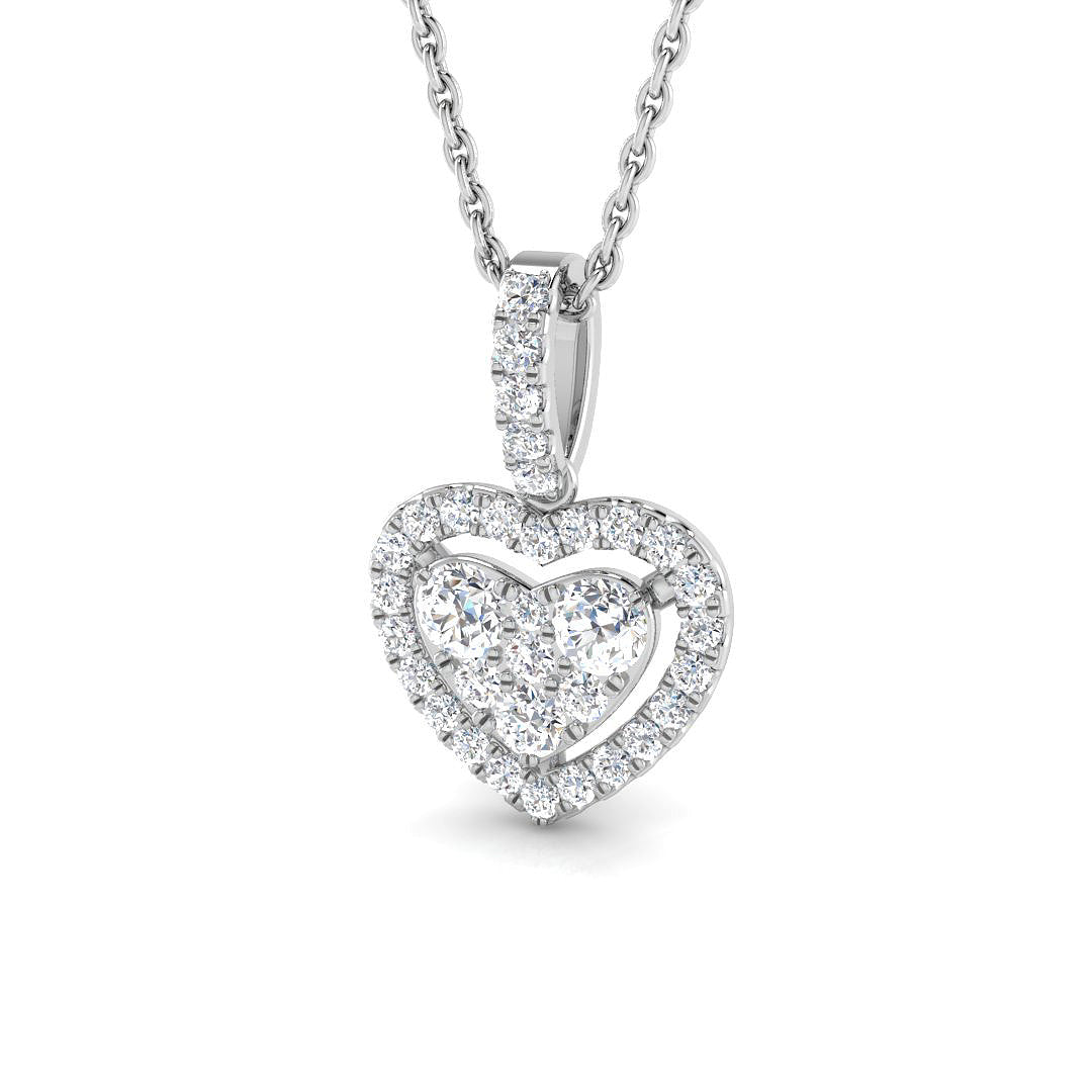 9ct White Gold 0.44ct Laboratory Grown CVD Pendant