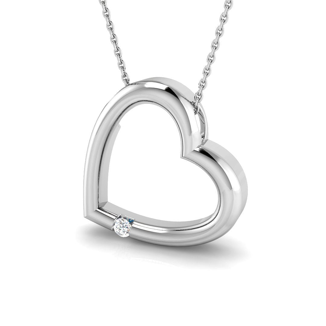 9ct White Gold 0.05ct Laboratory Grown CVD Pendant