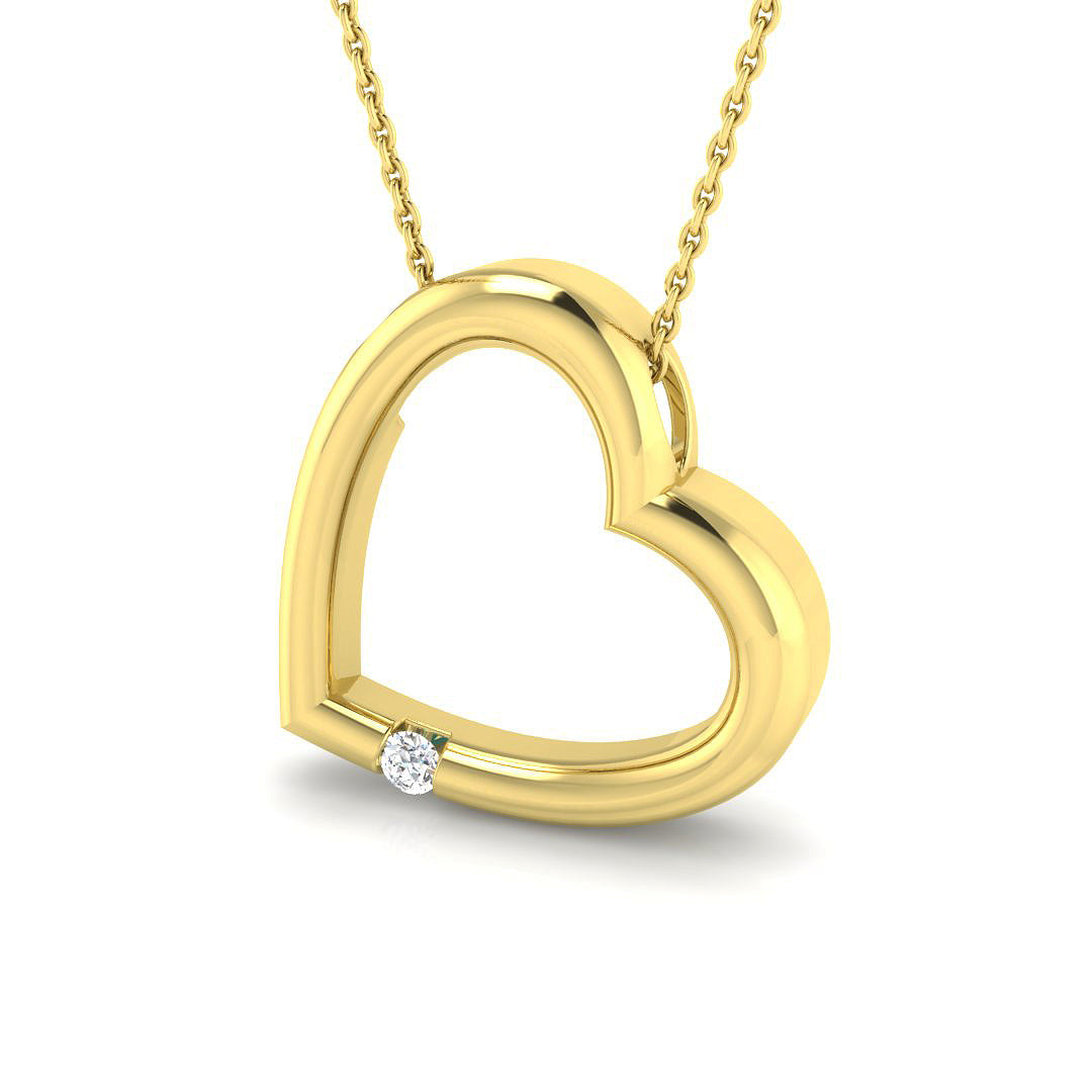 9ct Yellow Gold 0.05ct Laboratory Grown CVD Pendant