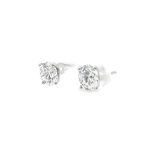 4.14ct Lab Grown Diamond Round Brilliant Cut Studs Set In 18ct White Gold