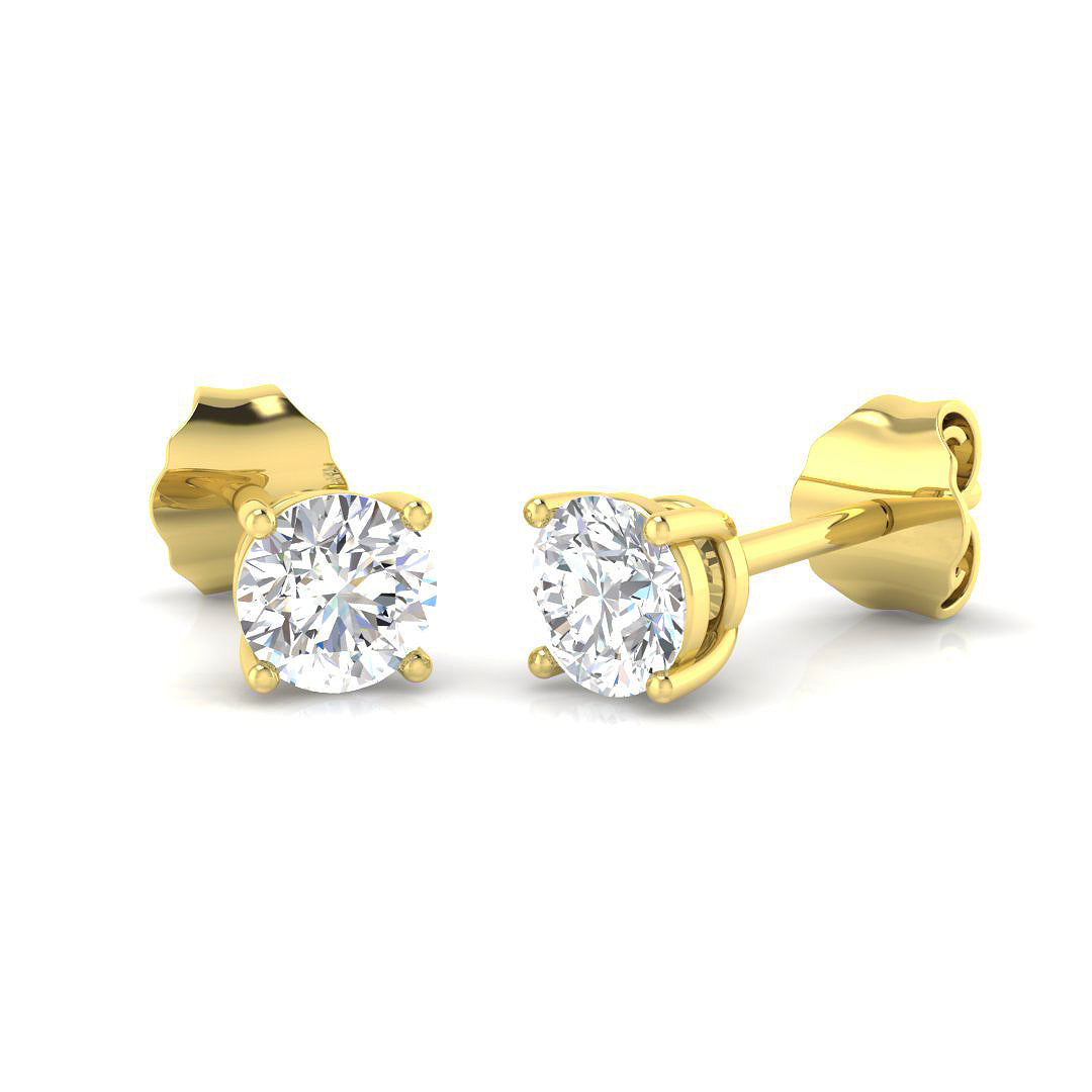 9ct Yellow Gold 0.50ct Laboratory Grown CVD Earrings