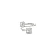 0.68ct Natural Princess And Round Brilliant Cut Diamond Cluster Ring Set In 18ct White Gold