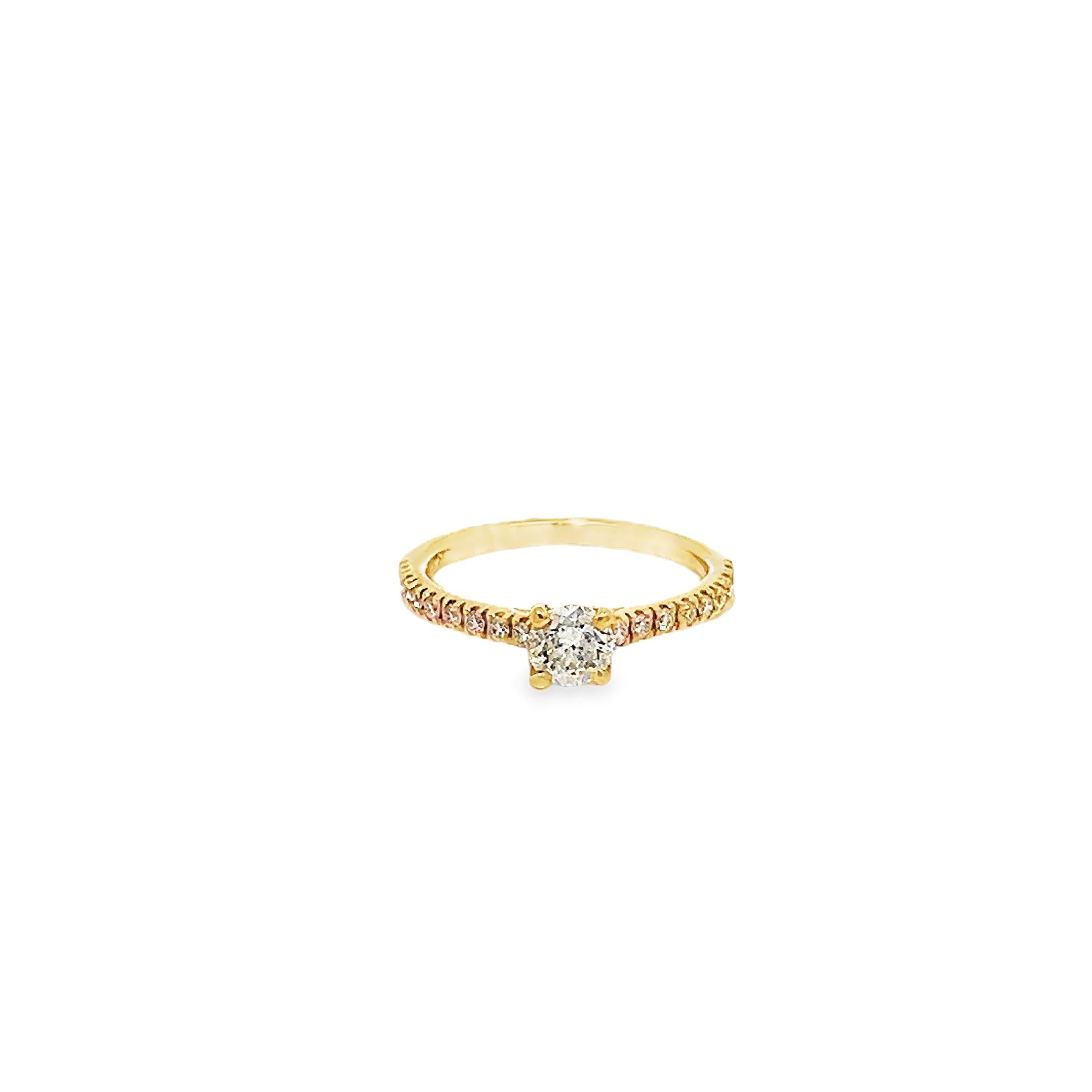 0.41ct Lab Grown Round Brilliant Cut Diamond Engagement Ring Set In 18ct Yellow Gold