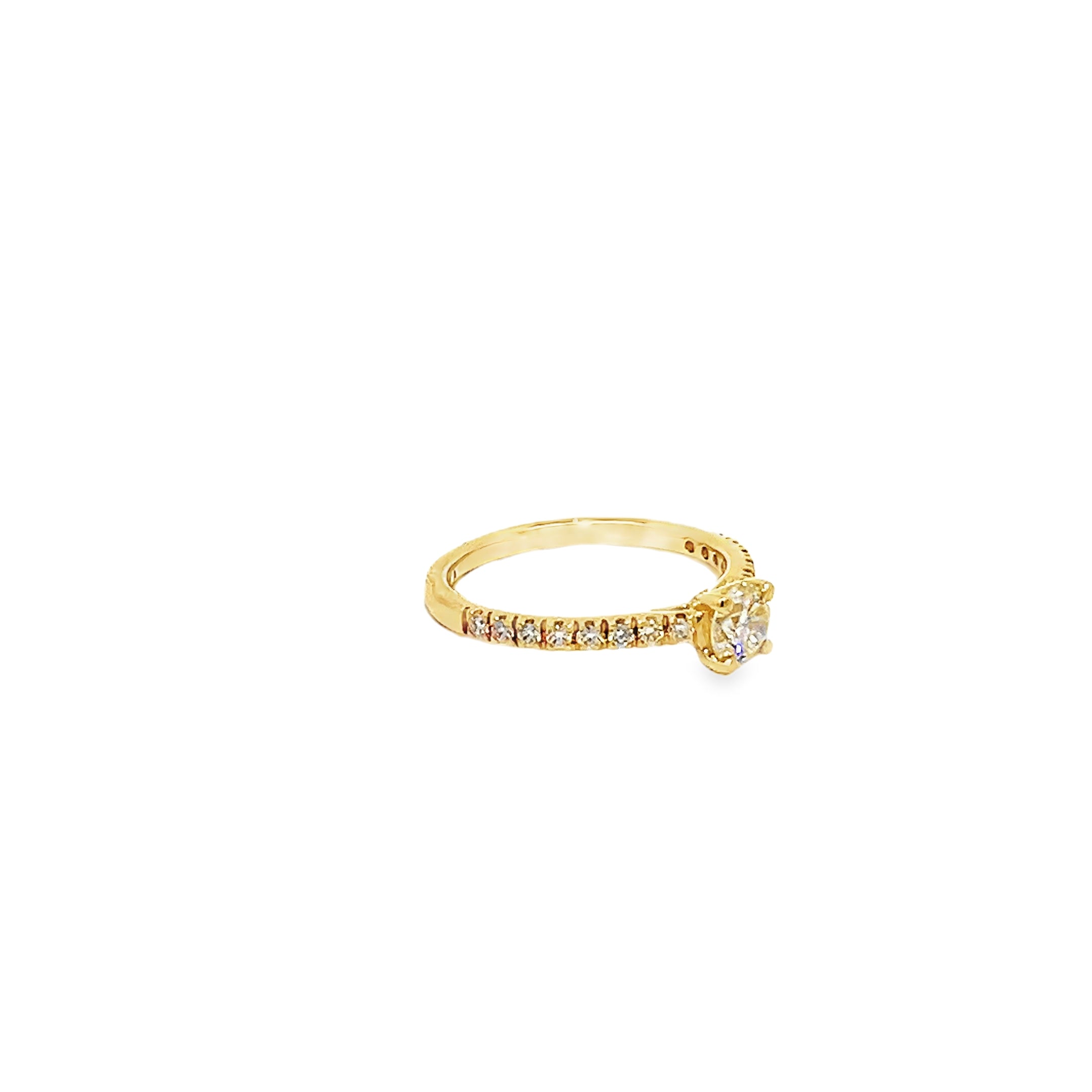 0.41ct Lab Grown Round Brilliant Cut Diamond Engagement Ring Set In 18ct Yellow Gold