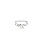 1.00ct Natural Princess Cut Diamond Engagement Ring Set In Platinum