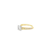 1.00ct Natural Round Brilliant Cut Diamond Engagement Ring Set In 18ct Yellow Gold