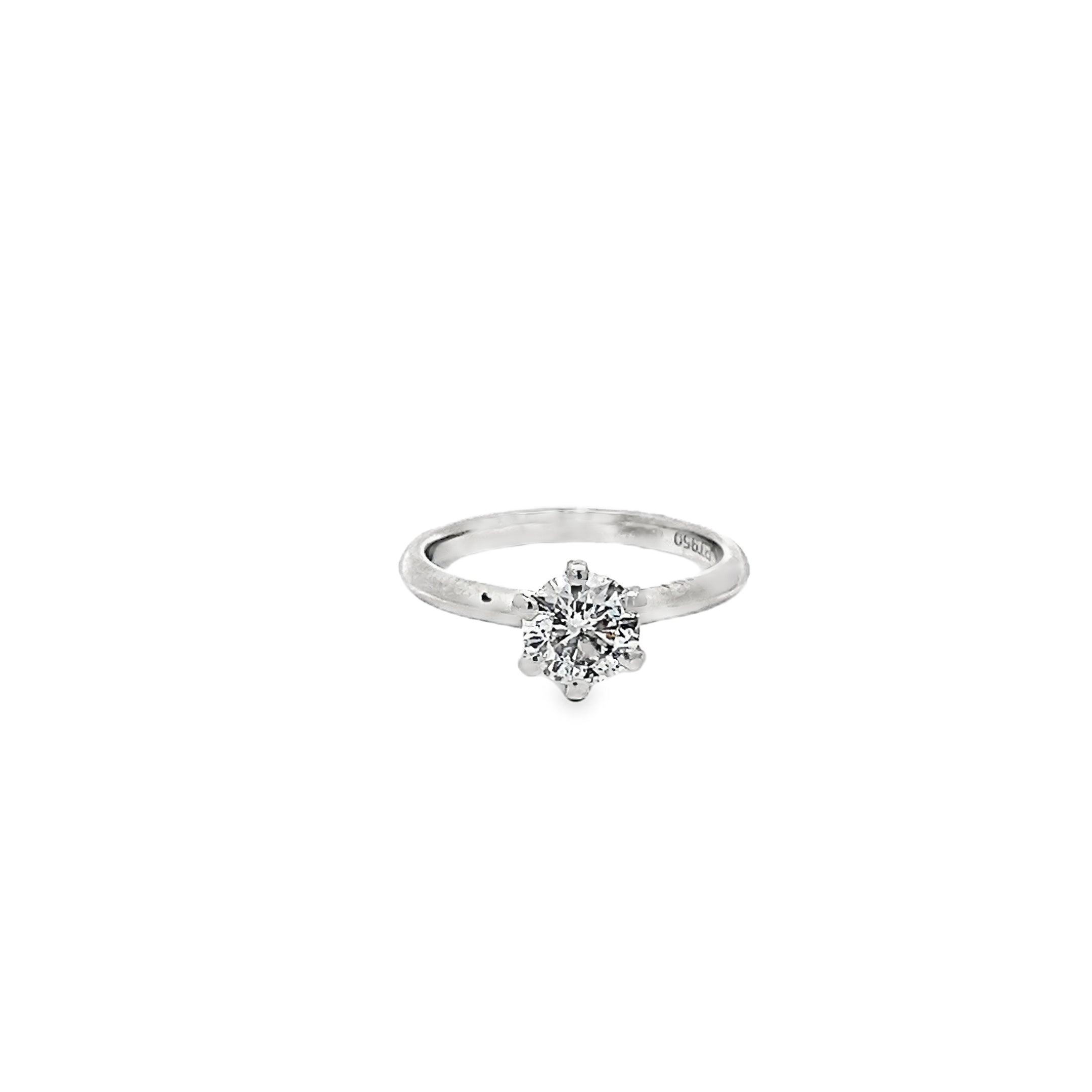 1.00ct Natural Round Brilliant Cut Diamond Engagement Ring Set In Platinum