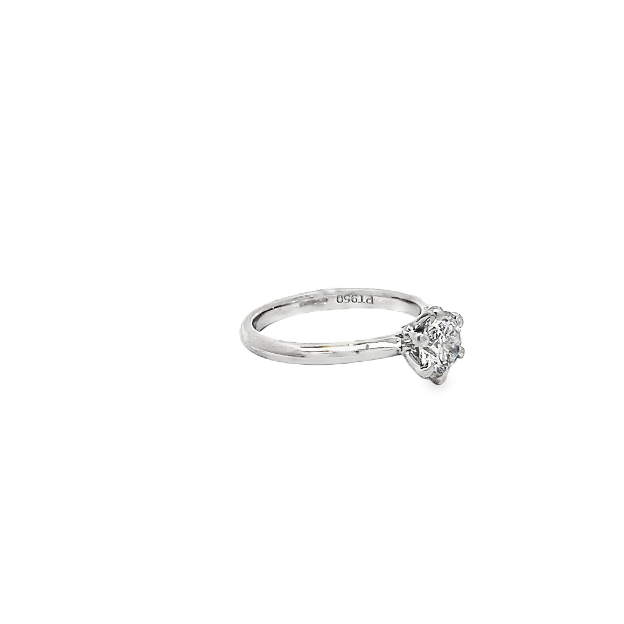 1.00ct Natural Round Brilliant Cut Diamond Engagement Ring Set In Platinum