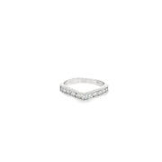 0.52ct Natural Round Brilliant Cut Diamond Curved Eternity Ring Set In 14ct White Gold