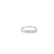 0.52ct Natural Round Brilliant Cut Diamond Curved Eternity Ring Set In 14ct White Gold