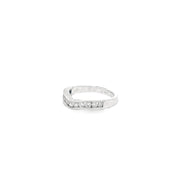 0.52ct Natural Round Brilliant Cut Diamond Curved Eternity Ring Set In 14ct White Gold