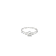 0.20ct Natural Princess Cut Diamond Engagement Ring Set In 18ct White Gold