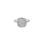 1.23ct Natural Diamond Cluster Ring Set In 18ct White Gold