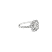 1.23ct Natural Diamond Cluster Ring Set In 18ct White Gold