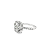 1.23ct Natural Diamond Cluster Ring Set In 18ct White Gold