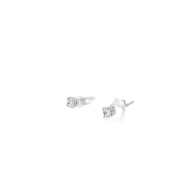 0.34ct Natural Round Brilliant Diamond Stud Earrings Set In 18ct White Gold