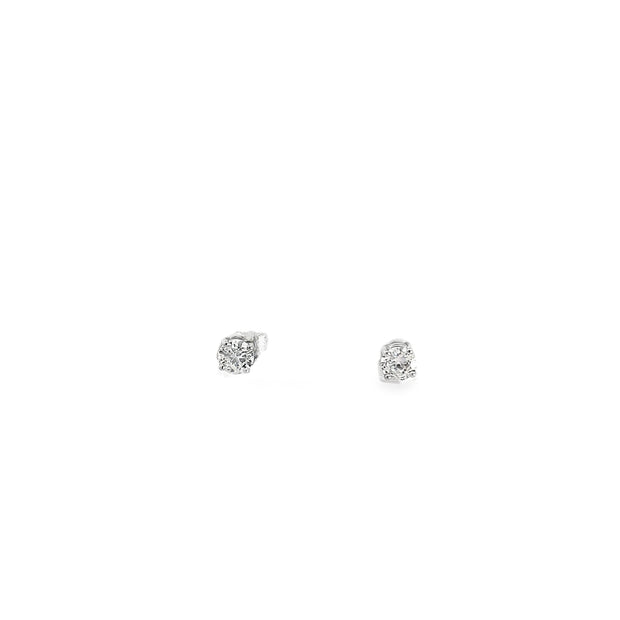 0.34ct Natural Round Brilliant Diamond Stud Earrings Set In 18ct White Gold