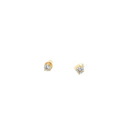 0.35ct Natural Round Brilliant Diamond Stud Earrings Set In 18ct Yellow Gold