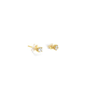 0.35ct Natural Round Brilliant Diamond Stud Earrings Set In 18ct Yellow Gold