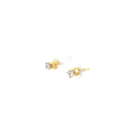 0.35ct Natural Round Brilliant Diamond Stud Earrings Set In 18ct Yellow Gold