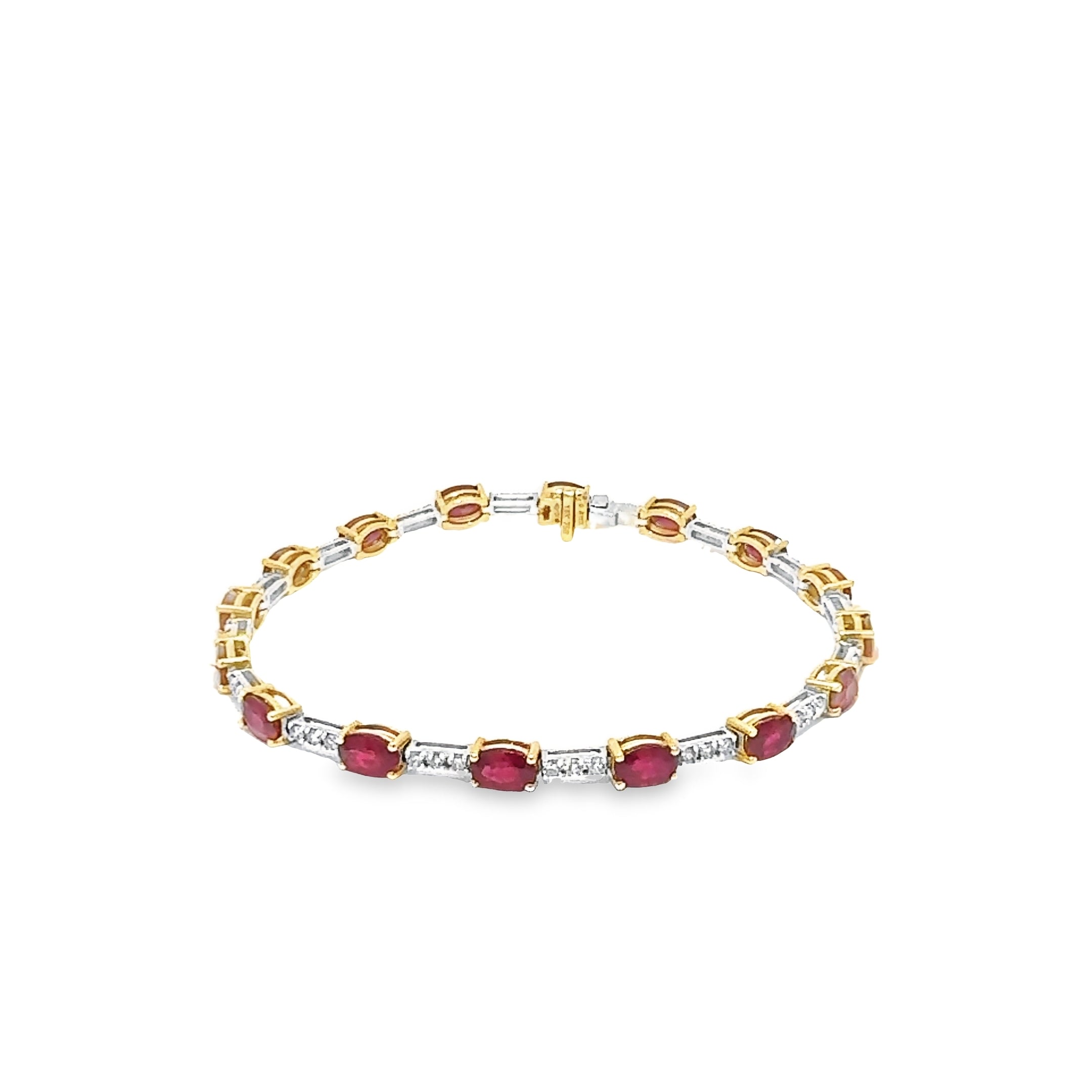 Oval Ruby and Diamond Bracelet