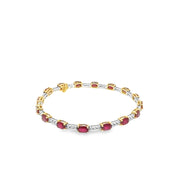 Oval Ruby and Diamond Bracelet