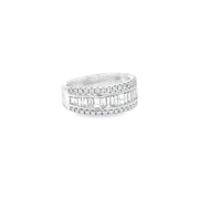 Baguette and Round Brilliant Diamond Cluster Ring | hamlingtons