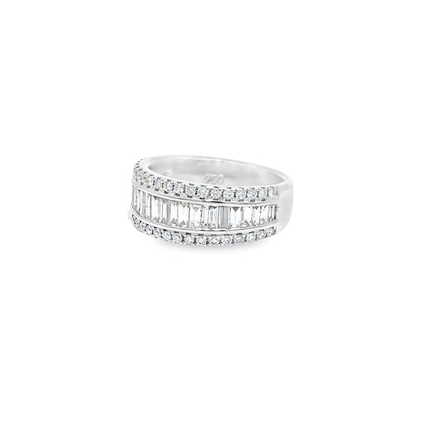 Baguette and Round Brilliant Diamond Cluster Ring | hamlingtons