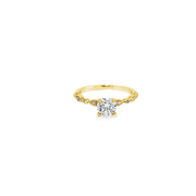 0.77ct Lab Grown Round Brilliant Cut Diamond Engagement Ring Set In 18ct Yellow Gold