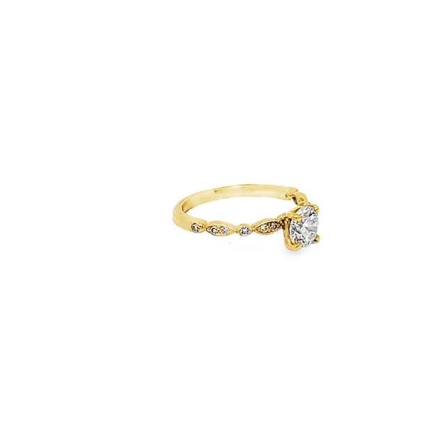 0.77ct Lab Grown Round Brilliant Cut Diamond Engagement Ring Set In 18ct Yellow Gold