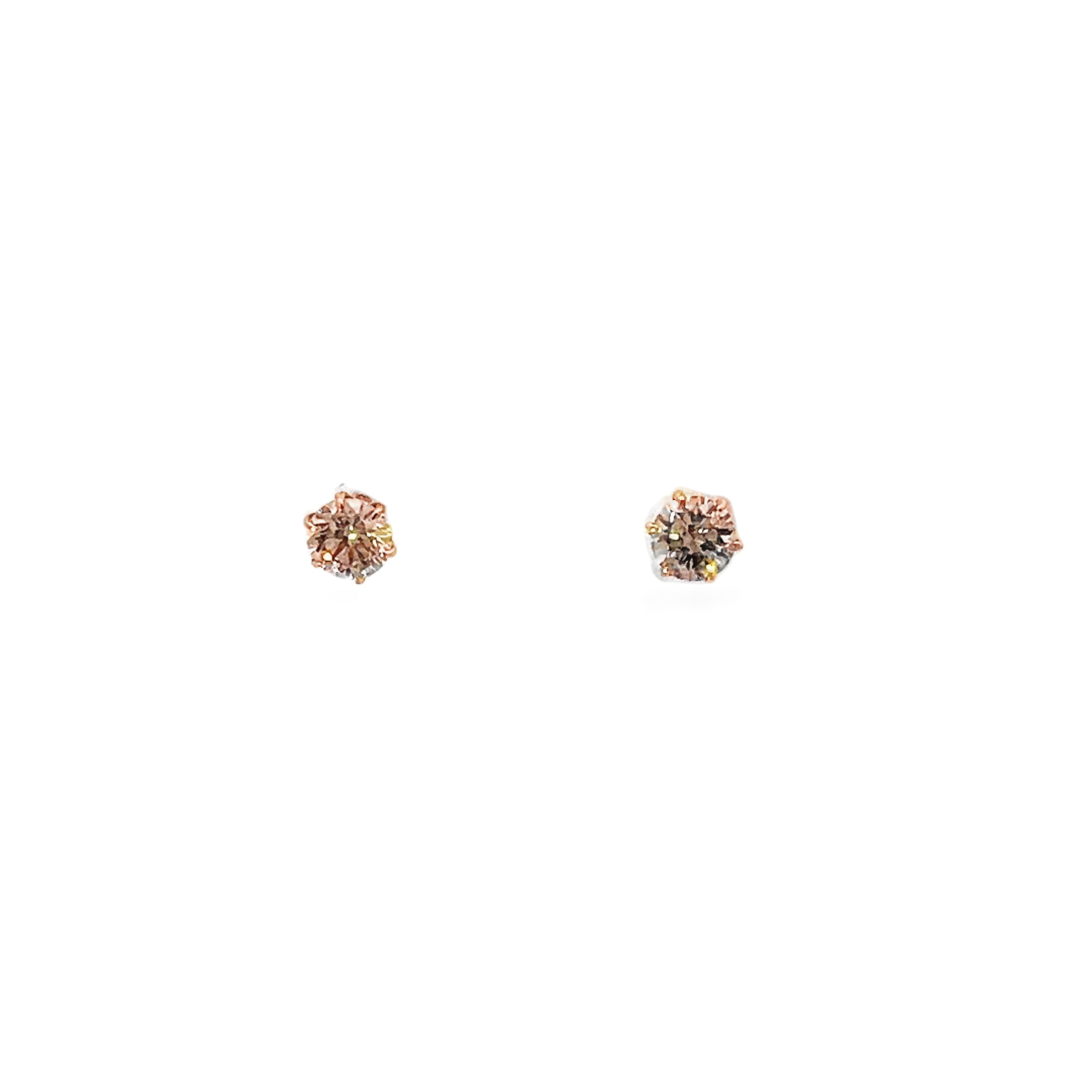 0.60ct Total Natural Round Brilliant Diamond Stud Earrings Set In 18ct Rose Gold