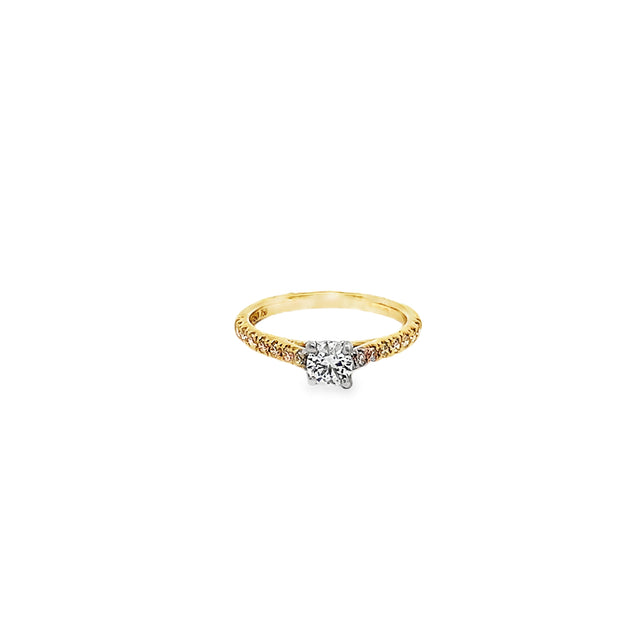 0.30ct Lab Grown Round Brilliant Cut Diamond Engagement Set In 18ct Yellow Gold