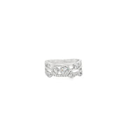 0.60ct Natural Round Brilliant Cut Diamond Bubble Ring Set In 18ct White Gold