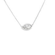 1.51ct Marquise Cut Natural Diamond Pendant Set In 18ct White Gold