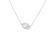 1.51ct Marquise Cut Natural Diamond Pendant Set In 18ct White Gold