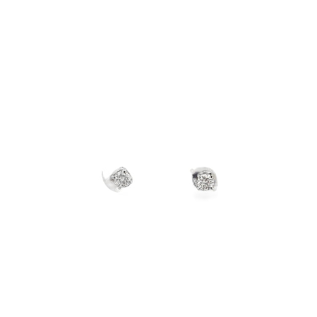 0.27ct Natural Round Brilliant Diamond Stud Earrings Set In 18ct White Gold