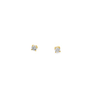 0.50ct Natural Round Brilliant Diamond Stud Earrings Set In 18ct Yellow Gold