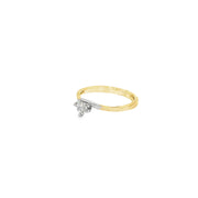 0.38ct Natural Round Brilliant Cut Diamond Engagement Ring Set In 9ct Yellow Gold