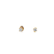 0.72ct Natural Round Brilliant Diamond Stud Earrings Set In 18ct Yellow Gold