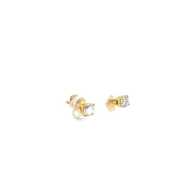 0.72ct Natural Round Brilliant Diamond Stud Earrings Set In 18ct Yellow Gold