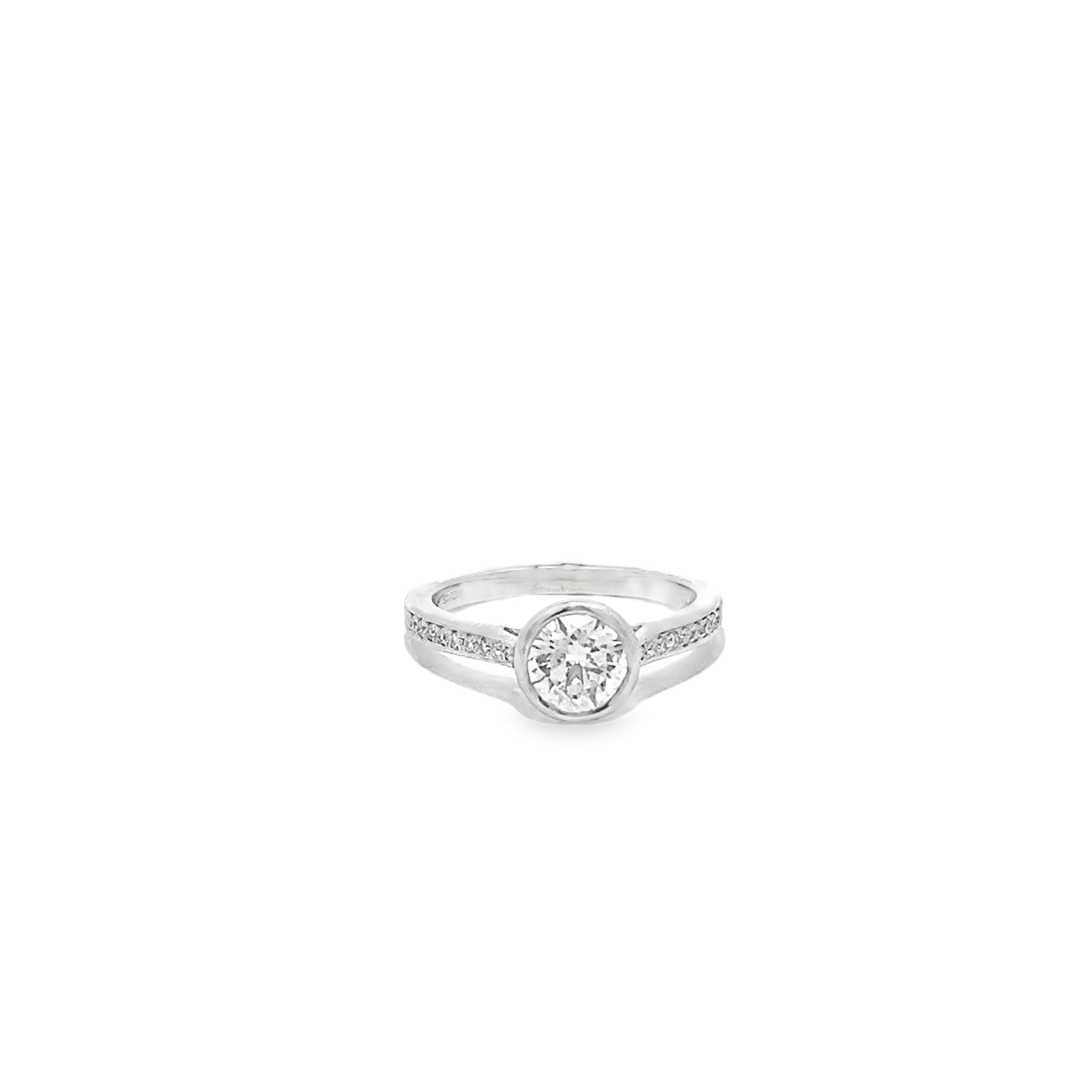 1.00ct Lab Grown Round Brilliant Cut Diamond Engagement Ring Set In 18ct White Gold